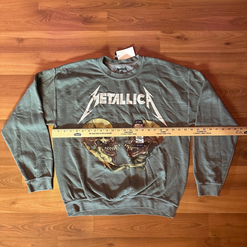 Graphic Metallica Sad But True Skull 💀 Crewneck Gray - Picture 5 of 7